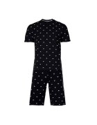 Lacoste Pijama cu pantaloni scurti si imprimeu Minicroc - Alb/Negru