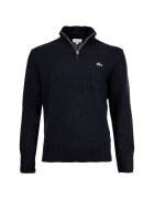 Lacoste Pulover din lana cu fenta cu fermoar - Albastru inchis