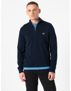 Lacoste Pulover regular fit tricotat fin din bumbac organic - Bleumarin
