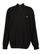 Lacoste Pulover regular fit tricotat fin din bumbac organic - Negru