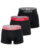 Lacoste Set de 3 boxeri cu banda logo in talie - Rosu/Negru/Roz