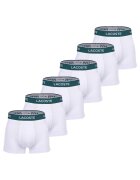 Lacoste Set de boxeri cu banda logo in talie - 6 perechi - Alb