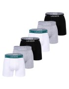Lacoste Set de boxeri cu banda logo in talie - 6 perechi - Alb/Negru/Gri