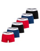 Lacoste Set de boxeri cu banda logo in talie - 6 perechi - Rosu/Negru/Albastru