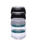 Lacoste Set de chiloti cu talie joasa Core - 5 perechi - Alb/Negru/Gri