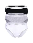 Lacoste Set de chiloti din amestec de bumbac cu banda logo in talie - 3 perechi - Alb/Negru