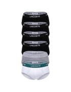 Lacoste Set de chiloti din amestec de bumbac cu banda logo in talie - 6 perechi - Negru/Gri melange/Alb optic