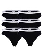 Lacoste Set de chiloti tanga cu banda logo in talie - 6 perechi - Negru