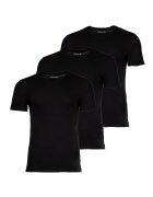 Lacoste Set de tricouri slim fit din bumbac cu decolteu la baza gatului - 3 piese - Negru
