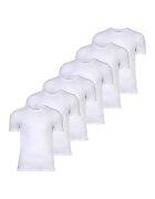 Lacoste Set de tricouri slim fit uni - 6 piese - Alb