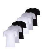 Lacoste Set de tricouri slim fit uni - 6 piese - Alb/Negru/Gri