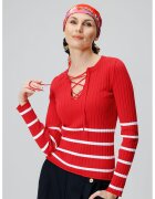 Laneria Pulover striat cu dungi - Rosu