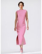 Laneria Rochie midi cu striatii si slit lateral - Roz