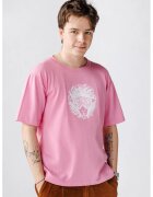 Laneria Tricou unisex cu imprimeu Dolly - Roz