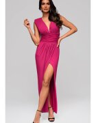 Larica Rochie de seara maxi LA-OM-DLR084 - Fucsia - Fucsia