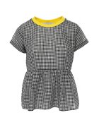 Larisa Dragna Bluza cu model gingham si guler contrastant - Gri/Galben