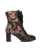 Laura Vita Botine dama Kacio 07 - Floral - Textil - Negru