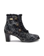 Laura Vita Botine dama - piele naturala - negru - model floral