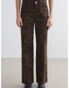 LC WAIKIKI Blugi cu croiala dreapta si animal print - Maro