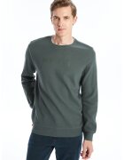 LC WAIKIKI Bluza de trening cu decolteu la baza gatului si aspect texturat - Verde inchis