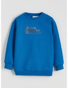 LC WAIKIKI Bluza de trening cu decolteu la baza gatului si imprimeu text - Albastru royal