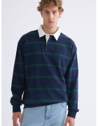 LC WAIKIKI Bluza polo cu dungi - Verde inchis/Bleumarin