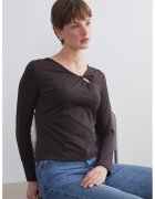 LC WAIKIKI Bluza slim fit cu decupaj - Maro inchis