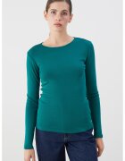 LC WAIKIKI Bluza slim fit de bumbac cu model uni - Verde aquamarin