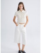 LC WAIKIKI Camasa crop texturat cu maneci scurte - Bej deschis