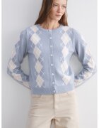 LC WAIKIKI Cardigan cu model in carouri - Alb murdar/Albastru deschis