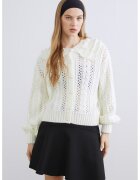 LC WAIKIKI Cardigan cu nasturi tip bijuterie si perforatii - Crem