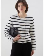 LC WAIKIKI Cardigan din bumbac cu model in dungi - Negru/Alb murdar