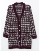 LC WAIKIKI Cardigan in carouri cu buzunare - Violet tyrian