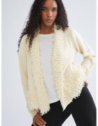 LC WAIKIKI Cardigan uni cu detalii pufoase - fara inchidere - Crem
