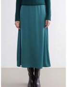 LC WAIKIKI Fusta midi satinata - Verde persan