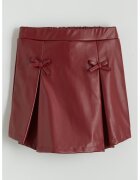 LC WAIKIKI Fusta-pantalon scurta din piele ecologica cu detalii funda - Rosu inchis