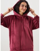 LC WAIKIKI Hanorac de casa din catifea cu maneci raglan - Rosu inchis