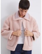 LC WAIKIKI Jacheta din material teddy cu detalii din piele ecologica - Roz pastel
