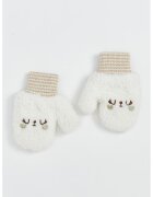 LC WAIKIKI Manusi din tricot cu broderie - Alb/Maro deschis