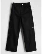 LC WAIKIKI Pantaloni cargo cu croiala ampla - Negru