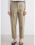 LC WAIKIKI Pantaloni crop cu croiala dreapta si curea in talie - Maro nisip