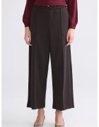 LC WAIKIKI Pantaloni crop cu talie elastica - Maro inchis