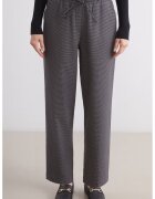 LC WAIKIKI Pantaloni cu model houndstooth si talie ajustabila - Negru/Gri inchis