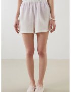 LC WAIKIKI Pantaloni scurti cu talie elastica si talie inalta - Alb