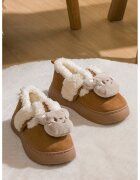 LC WAIKIKI Papuci de casa cu model cu animale - Crem/Maro camel