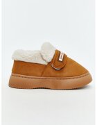 LC WAIKIKI Papuci din material textil cu talpa flatform - Alb/Caramel