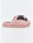LC WAIKIKI Papuci plusati cu detaliu textil - Roz somon/Negru stins