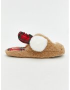 LC WAIKIKI Papuci pufosi cu design de Craciun - Rosu/Alb/Bej