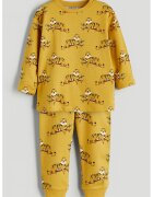 LC WAIKIKI Pijama cu decolteu la baza gatului si imprimeu grafic - Galben sofran