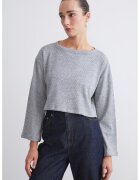 LC WAIKIKI Pulover crop striat - Gri deschis